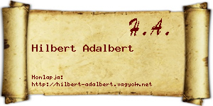 Hilbert Adalbert névjegykártya